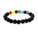 7 Chakra Healing Balance Beaded Lava Bracelet Natural Stone Yoga Reiki Prayer