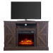 ZOKOP SF103-18G HA115-47 47 Inch Log Brown Fireplace TV Cabinet 1400W Single Color/Fake Firewood/Heating Wire/With Small Remote Control, Movement Black