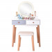 Bedroom Light Luxury Real Wood Dressing Table Simple Makeup Table With Lamp Three Color Adjustable