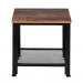 Industrial End Table, 2-Tier Side Table with Storage Shelf with Metal Frame