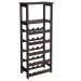 Wooden Wine Rack Free Standing Wine Holder Display Shelves with Glass Holder Rack, 20 Bottles Stackable Capacity for Home Kitchen, Brown Color