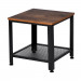 Industrial End Table, 2-Tier Side Table with Storage Shelf with Metal Frame