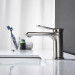 Single Handle Brushed Water Faucet Bathroom Sink Washroom Basin Vanity Solid Brass Water Tap