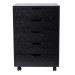 5-Drawer Wood Filing Cabinet, Mobile Storage Cabinet for Closet / Office Black Color
