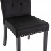 Velvet Fabric / Rubber Wood Legs / Cushion Original Cotton Density 26   Spring / Nail Dressing Stool Two Sets Black