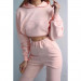 2 Piece Set Women Crop Top Oversize Sweatshirt Sport Joggers Workout Set Fashion Tracksuit High Waist Sweatpant Hoodie Sweatsuit