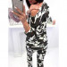 Fashion Women 2Pcs Tracksuit Long Sleeve Camouflage/Leopard Printed Hoodies Sweatshirt High Waisted Pants Sets Lady Casual Suits