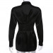 Autumn Office Lady Elegant Satin Shirt Dress Women Single Breasted Turn Down Collar Mini Vestidos Long Sleeve Dresses