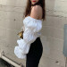 2020 Off Shoulder Fashion Button Sexy Women Tops Shirt Blouses Elegant