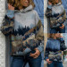 Women Clothes Women Plus Size Mountain Printed Pullover Long Sleeve Sweatshirt Tops sudaderas mujer 2020 