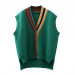 2020 Female Fashion Loose Vest V-neck Button Sweater Open Stitch Casual Striped Cardigan