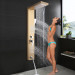 48 inch Shower Panel Tower System Stainless Steel 5 in 1 Multi-Function Shower Panel with Spout Rainfall Waterfall Massage Jets Tub Spout Hand Shower for Home Hotel Resort Split Type -Gold Goden