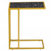 [30 x 48 x 61]cm Marble Simple C-shaped Side Table Black