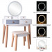 Bedroom Light Luxury Real Wood Dressing Table Simple Makeup Table With Lamp Three Color Adjustable