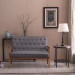(126 x 75 x 83.5)cm Retro Modern Wood Double Sofa Chair Leisure Chair Light Gray Fabric