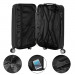 3-Piece 20" & 24" & 28" Luggage Set Travel Bag ABS Trolley Spinner Suitcase with TSA Lock Black
