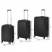 3-Piece 20" & 24" & 28" Luggage Set Travel Bag ABS Trolley Spinner Suitcase with TSA Lock Black
