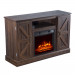 ZOKOP SF103-18G HA115-47 47 Inch Log Brown Fireplace TV Cabinet 1400W Single Color/Fake Firewood/Heating Wire/With Small Remote Control, Movement Black