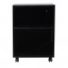 Printer Stand with Storage Mobile Black Wooden Work Cart On Wheels