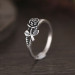 Fashion Rose Flower 925 Silver Jewelry Wedding Rings for Women Ring Size 6-10