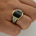 Men's 18K Yellow Gold White Sapphire Ring Punk Classic Luxury Jewelry Size 7-13