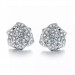 Pretty 925 Silver Stud Earrings Women Flower White Sapphire Wedding Jewelry Gift