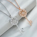 Fashion Key 925 Silver,Rose Gold Necklace Pendants White Sapphire Women Jewelry