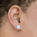 Fashion Stud Earrings for Men/Women 925 Silver Jewelry White Sapphire A Pair/set