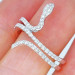 Fashion Snake Women 925 Silver Rings Jewelry White Sapphire Rings Size 6-10