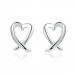 Fashion 925Sterling Solid Silver Jewelry Heart Stud Earrings For Women E055