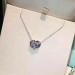 Fashion Heart 925 Silver Necklace Pendant for Women White Sapphire Jewlery Gift