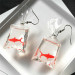 Fashion Goldfish Drop Earrings for Women 925 Silver Jewelry Resin A Pair/set