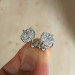 Elegant Stud Earrings Women 925 Silver Jewelry Round Cut White Sapphire A Pair