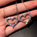 Gorgeous Heart 925 Silver Necklace Pendant Women White Sapphire Wedding Jewlery