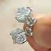 Elegant Stud Earrings Women 925 Silver Jewelry Round Cut White Sapphire A Pair