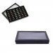 Velvet Jewelry Ring Display Organizer Case Tray Holder Earring Storage Box Black