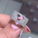 Fashion Heart 925 Silver Rings for Women White Sapphire Wedding Jewelry Sz 6-12