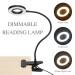 USB Power LED Table Light Eye Protection Rotatable Reading Table Lamp Clip Desk Nightlight for Studying Working Video Conference